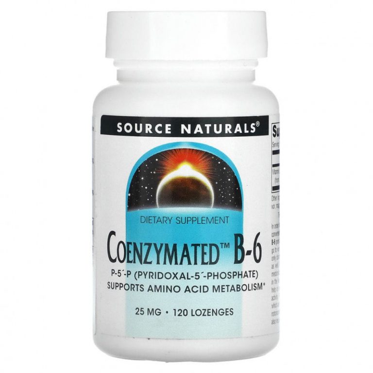 Source Naturals, ферментированный витамин B-6, 25 мг, 120 таблеток для рассасывания