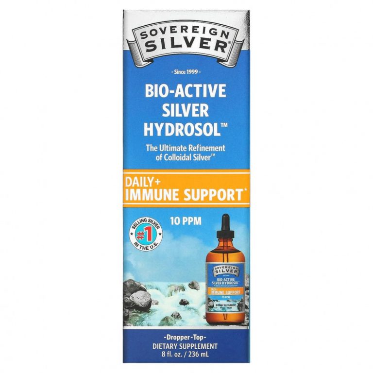 Sovereign Silver, Bio-Active Silver Hydrosol с дозатором-пипеткой, ежедневная и иммунная поддержка, 10 част./млн, 236 мл (8 жидк. унций)