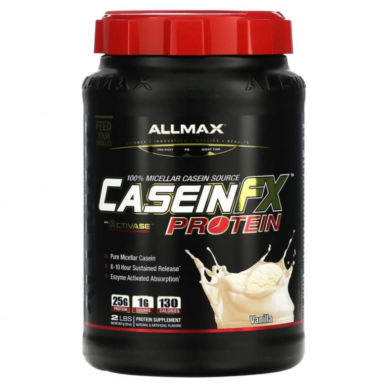 ALLMAX Nutrition, CaseinFX, 100%-ный казеиновый мицеллярный протеин, ваниль, 907 г