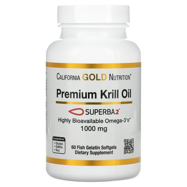 California Gold Nutrition, SUPERBA2™, масло криля премиального качества, 1000 мг, 60 мягких таблеток