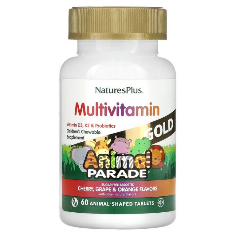 NaturesPlus, Source of Life, Animal Parade Gold, жевательные мультивитамины с микроэлементами для детей, в ассортименте, 60 таблеток в форме животных