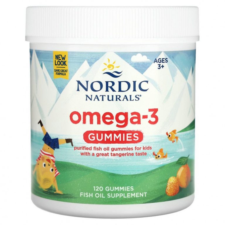 Nordic Naturals, Nordic Omega-3, лакомства со вкусом мандарина, 41 мг, 120 жевательных мармеладок