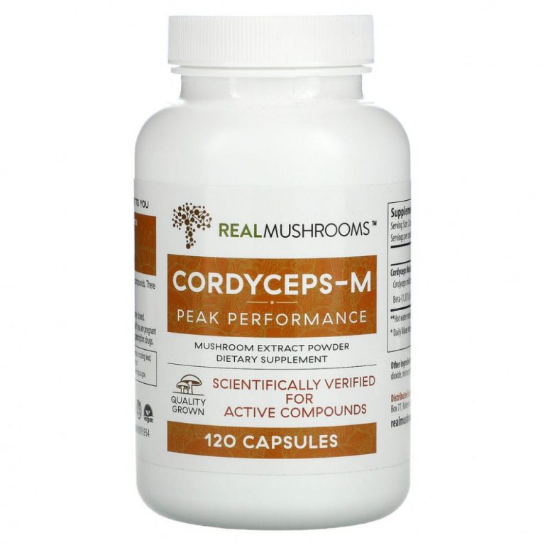 Real Mushrooms, Cordycep-M, Peak Performance, 120 капсул