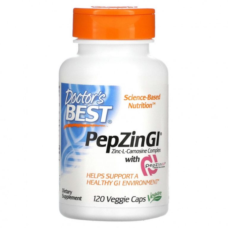 Doctor’s Best, PepZin GI, комплекс цинк-L-карнозина, 120 вегетарианских капсул