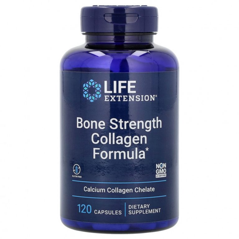 Life Extension, Bone Strength, добавка с коллагеном для укрепления костей, 120 капсул