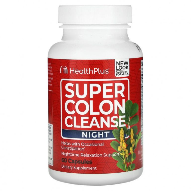 Health Plus, Super Colon Cleanse, средство для ночной очистки кишечника, 60 капсул