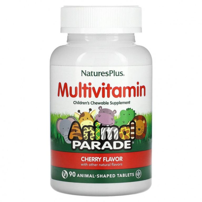 NaturesPlus, Source of Life, Animal Parade Gold, жевательные мультивитамины с микроэлементами для детей, со вкусом вишни, 90 таблеток в форме животных