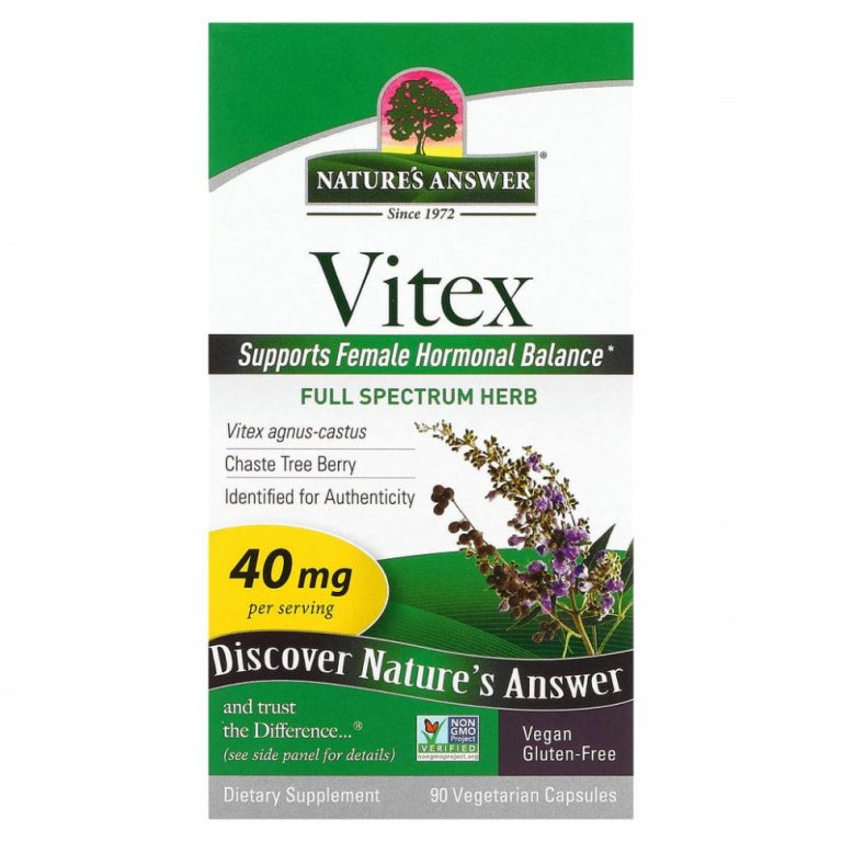 Nature’s Answer, Vitex, ягоды монашьего перца, витекса священного, 90 вегетарианских капсул