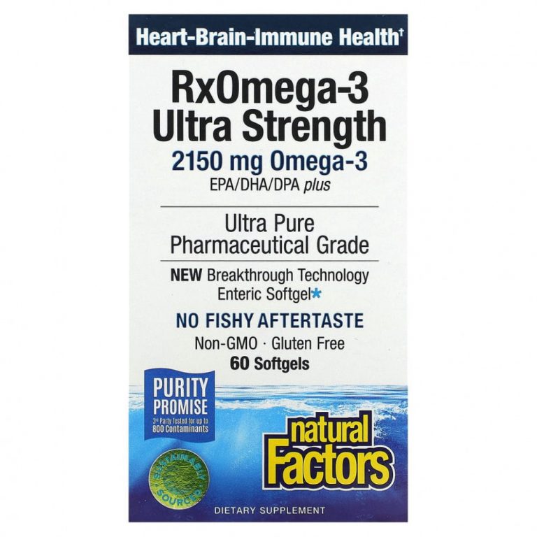 Natural Factors, Рыбий жир с максимальной силой действия RxOmega-3 для приема один раз в день, 900 мг, 60 капсул Enteripure