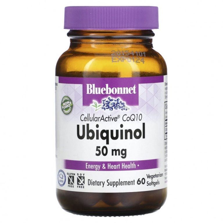 Bluebonnet Nutrition, Ubiquinol, Cellular Active CoQ10, 50 мг, 60 растительных капсул