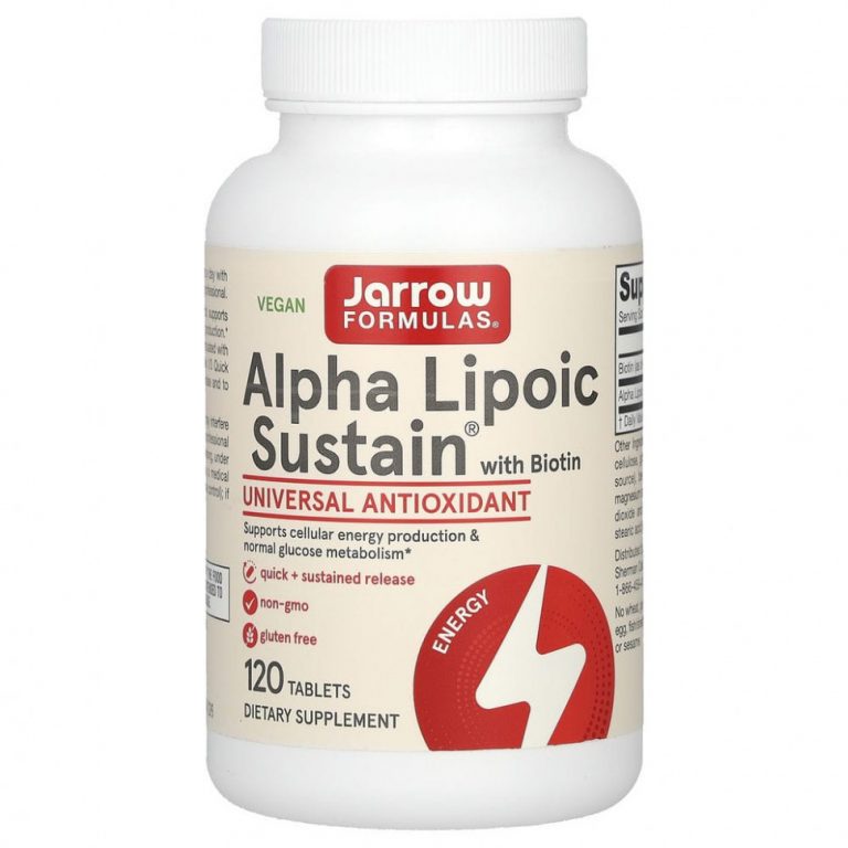 Jarrow Formulas, Alpha Lipoic Sustain, альфа-липоевая кислота с биотином, 300 мг, 120 таблеток