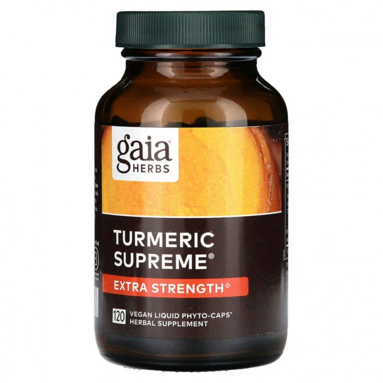 Gaia Herbs, Turmeric Supreme, куркума, повышенная сила действия, 120 веганских фито-капсул с жидкостью