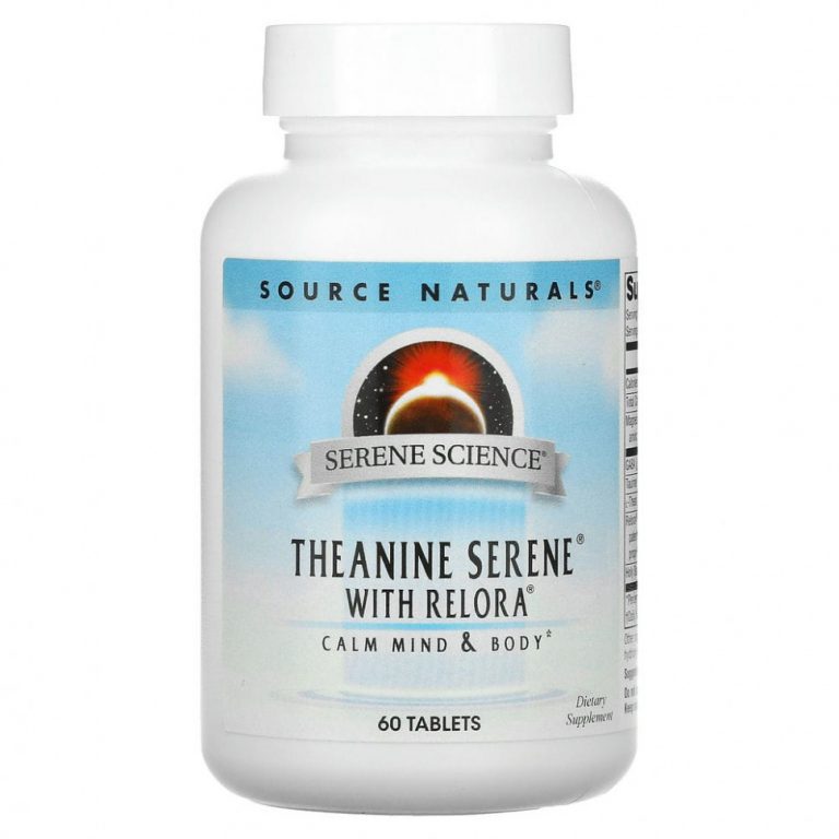 Source Naturals, Serene Science, Theanine Seren, теанин с комплексом Relora, 60 таблеток