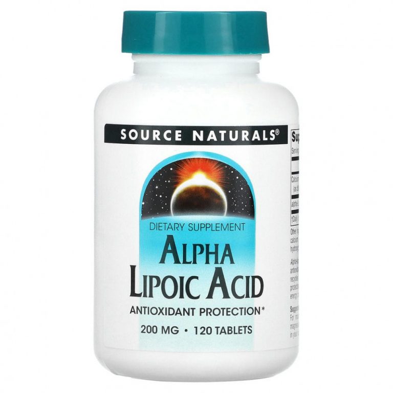 Source Naturals, альфа-липоевая кислота, 200 мг, 120 таблеток