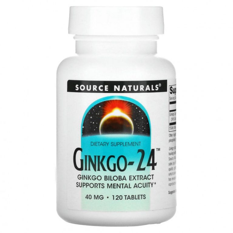 Source Naturals, Гинкго-24, 40 мг, 120 таблеток