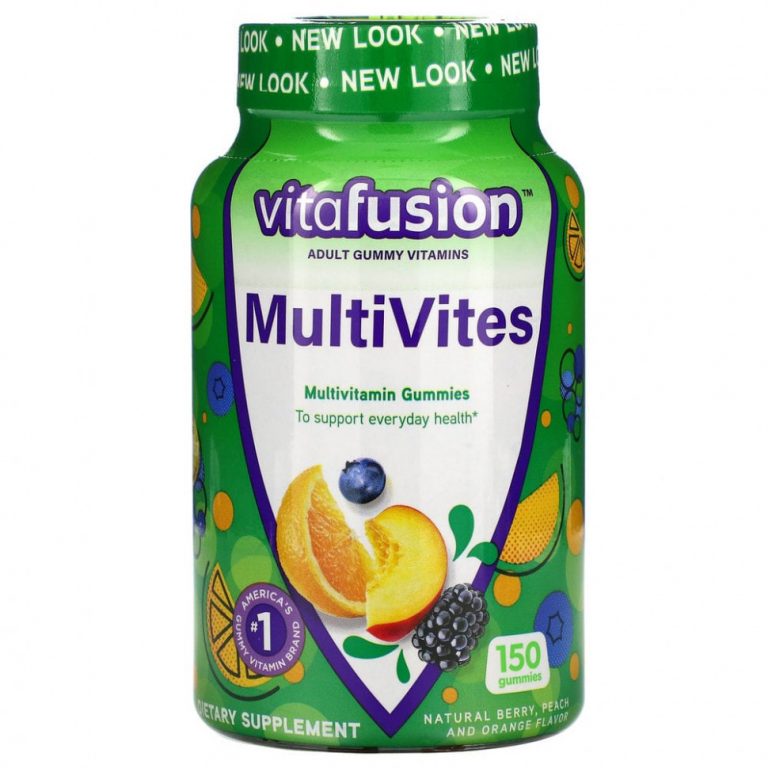 VitaFusion, MultiVites, незаменимые мультивитамины, натуральный ягодный, персиковый и апельсиновый вкусы, 150 жевательных таблеток