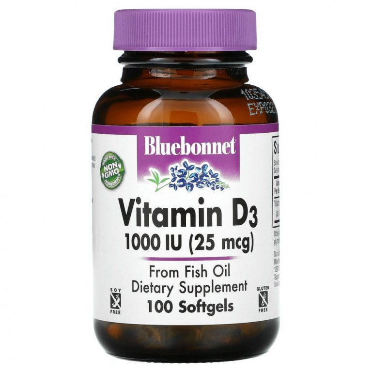 Bluebonnet Nutrition, Vitamin D3, 1,000 IU (25 mcg), 100 Softgels