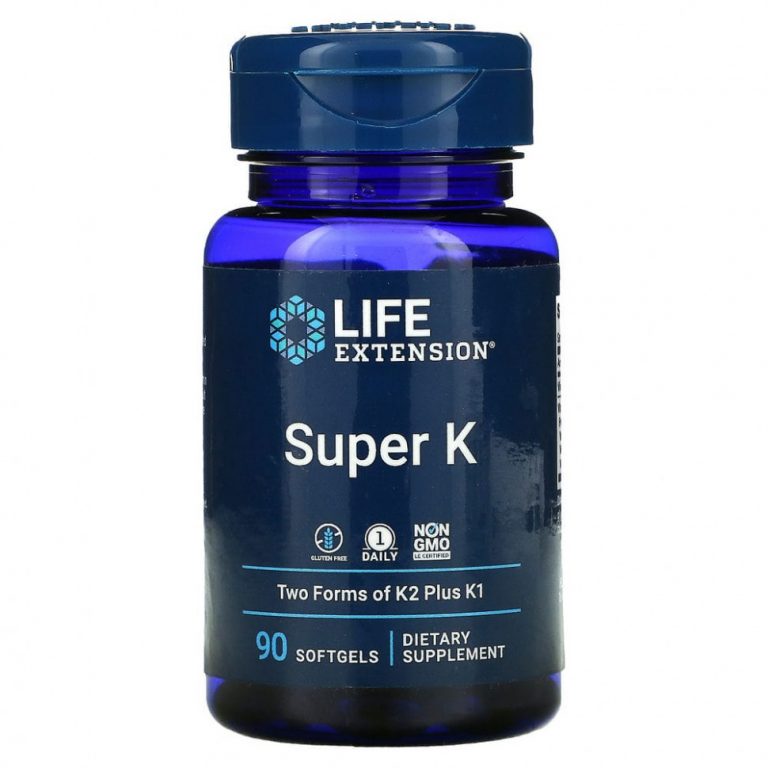 Life Extension, Продукт «Super K», 90 мягких желатиновых капсул