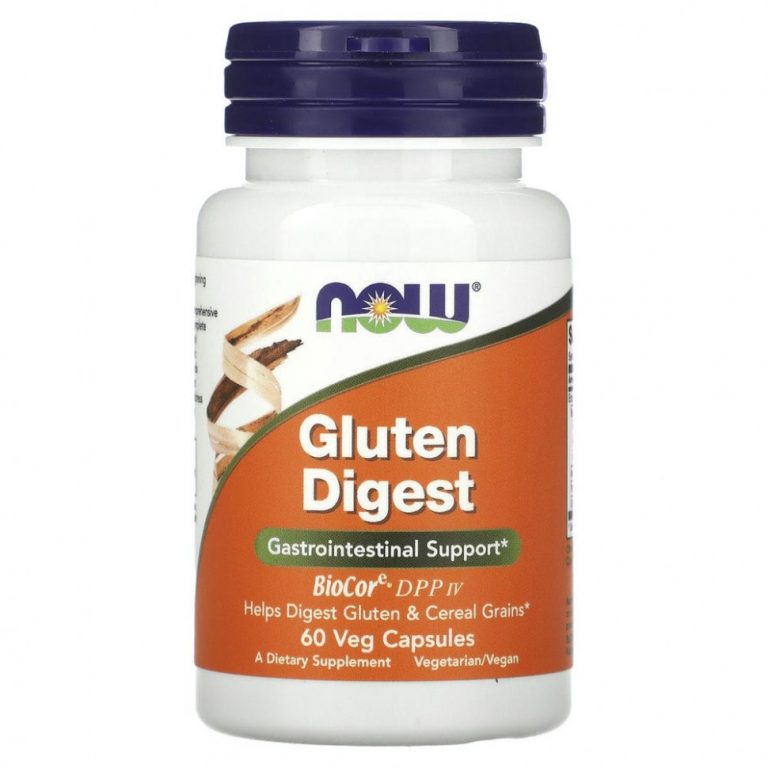 NOW Foods, Gluten Digest, добавка для переваривания глютена, 60 растительных капсул