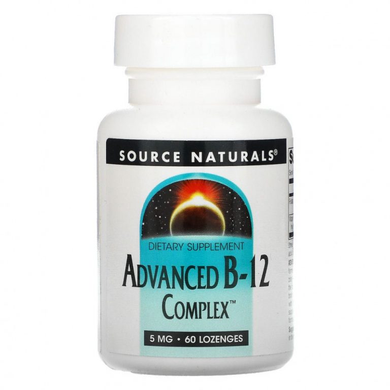 Source Naturals, улучшенный комплекс B-12, 5 мг, 60 таблеток для рассасывания