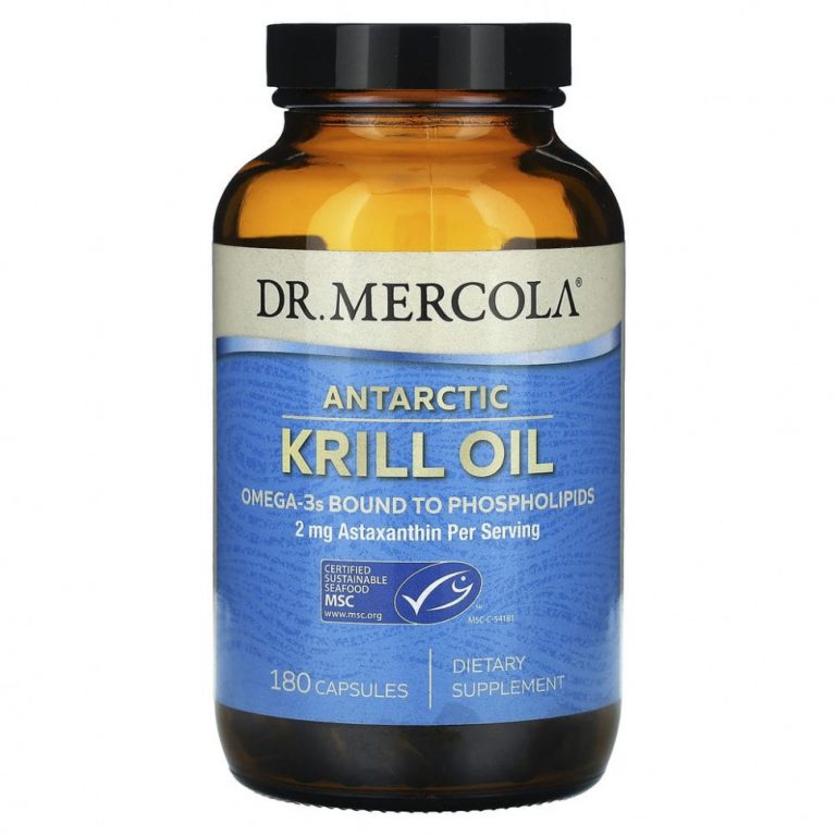 Dr. Mercola, Масло антарктического криля, 180 капсул