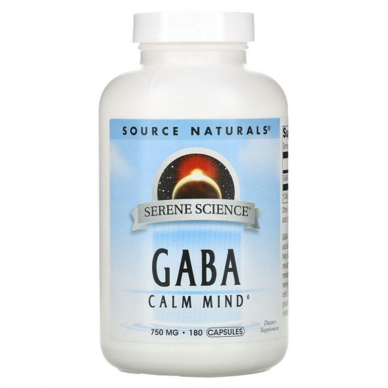 Source Naturals, ГАМК, успокаивающее средство, 750 мг, 180 капсул