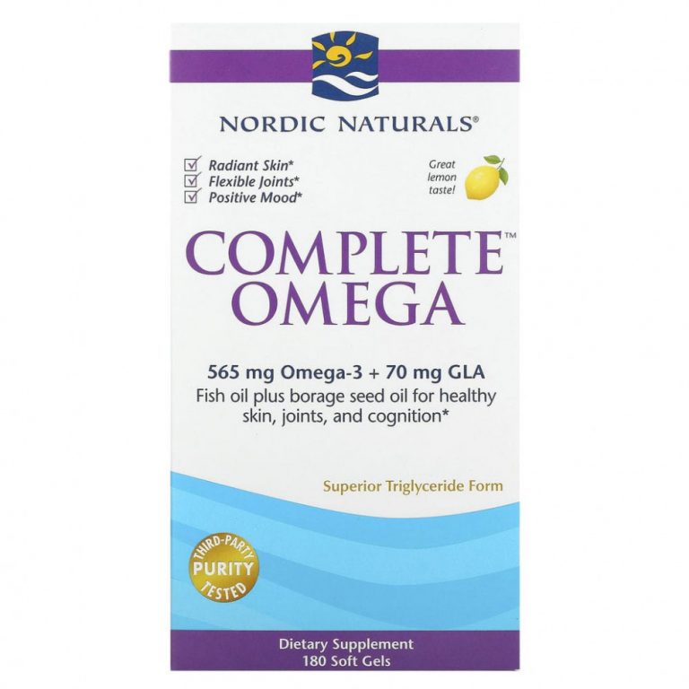 Nordic Naturals, Complete Omega, лимонный вкус, 1000 мг, 180 гелевых капсул