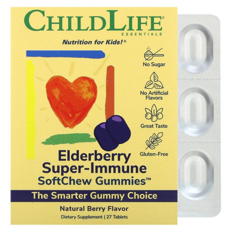 ChildLife, Elderberry Super-Immune SoftMelts, натуральный ягодный вкус, 27 таблеток