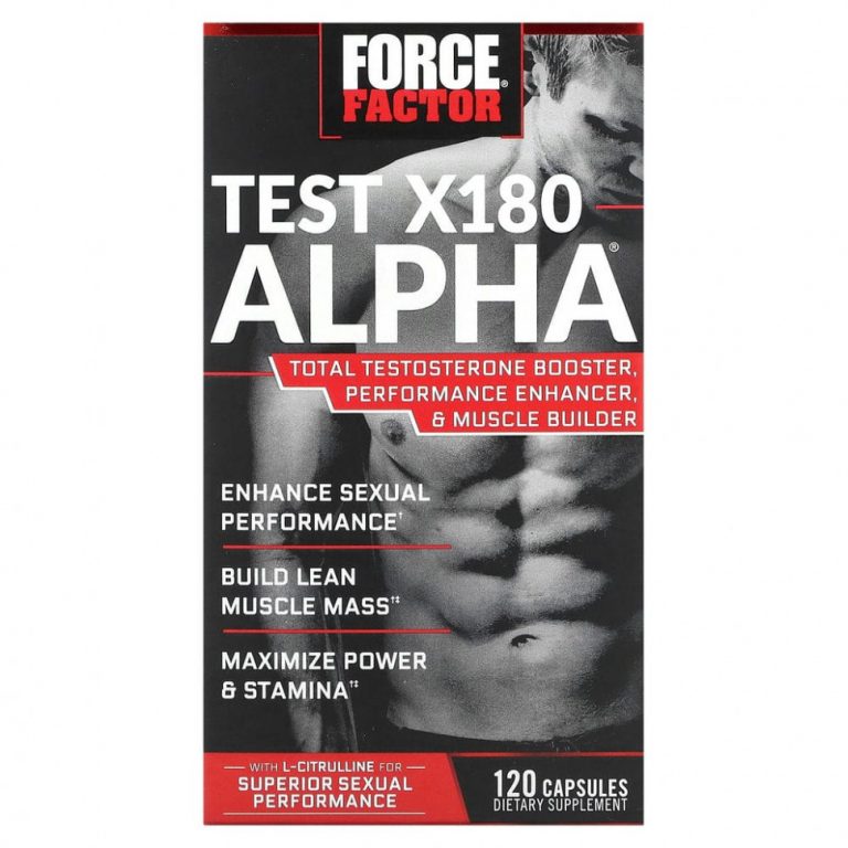 Force Factor, Test X180 Alpha, бустер тестостерона, 120 капсул