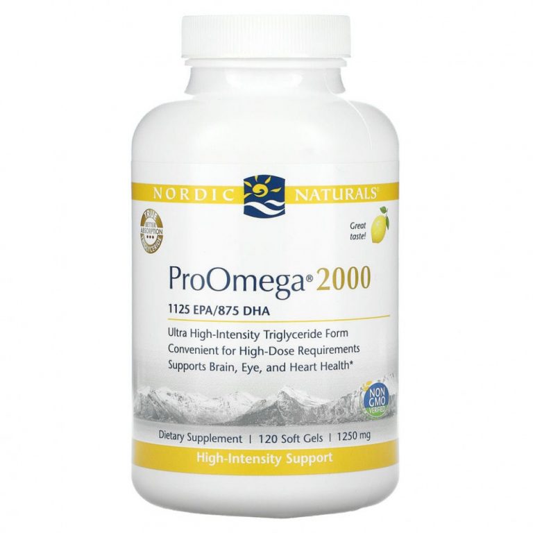 Nordic Naturals, ProOmega 2000, лимон, 1,250 мг, 120 мягких таблеток