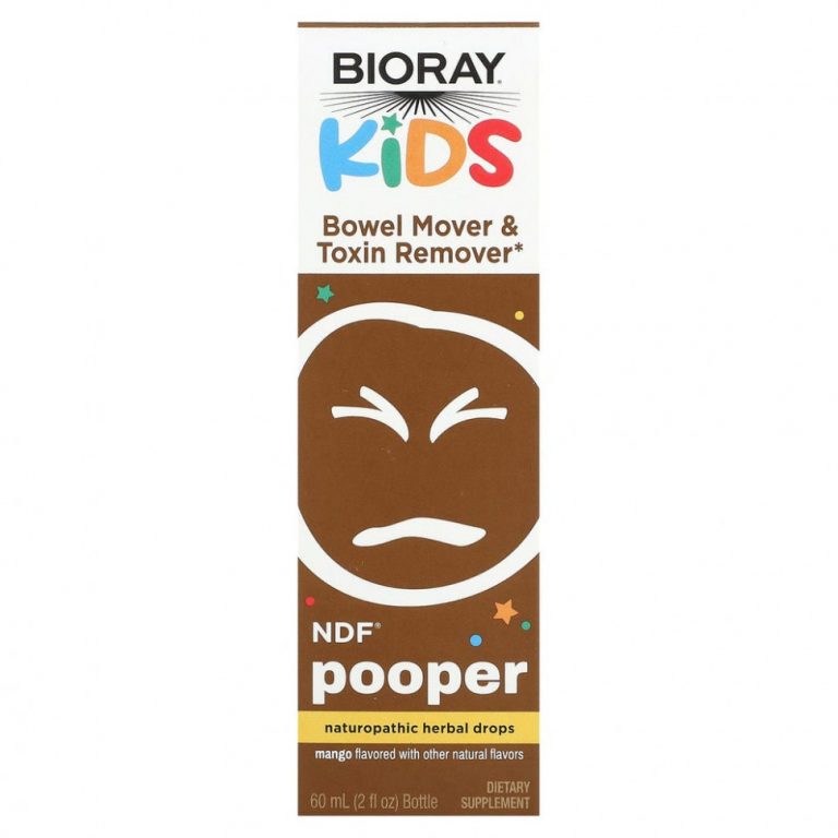 Bioray, Kids, NDF Pooper, средство для очищения кишечника и удаления токсинов, манго, 60 мл (2 жидк. унции)