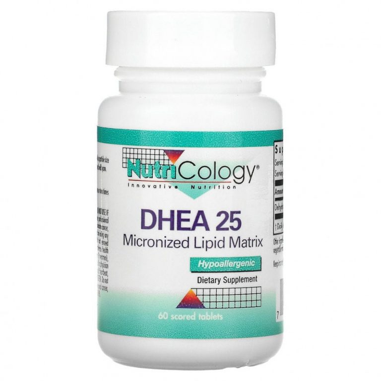 Nutricology, DHEA 25, 60 делимых таблеток