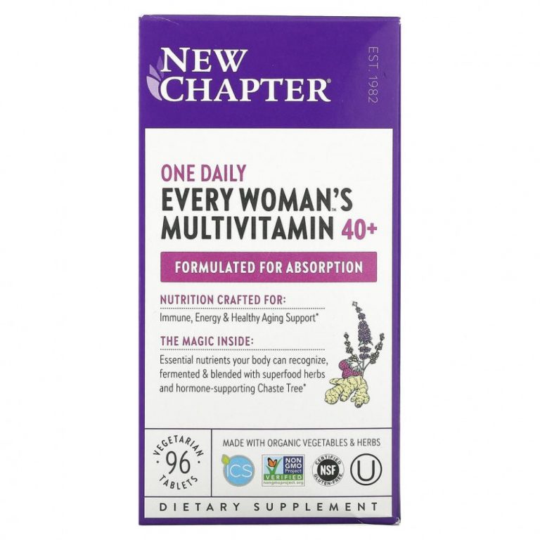 New Chapter, 40+ Every Woman’s One Daily, витаминный комплекс на основе цельных продуктов для женщин старше 40 лет, 96 вегетарианских таблеток