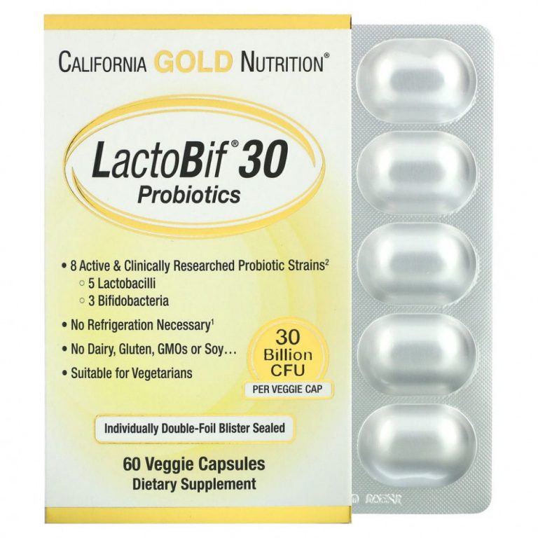 California Gold Nutrition, LactoBif, пробиотики, 30 млрд КОЕ, 60 вегетарианских капсул