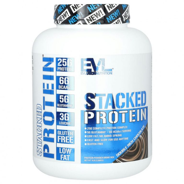 EVLution Nutrition, Stacked Protein, шоколад двойного насыщения, 2268 кг (5 фунтов)