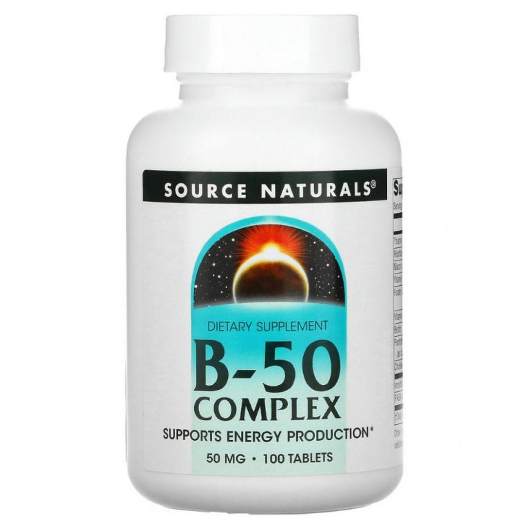 Source Naturals, комплекс B-50, 50 мг, 100 таблеток