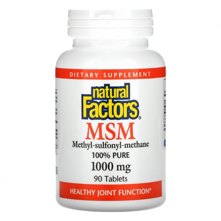 Natural Factors, MSM, Methyl-Sulfonyl-Methane, 1,000 mg, 90 Tablets