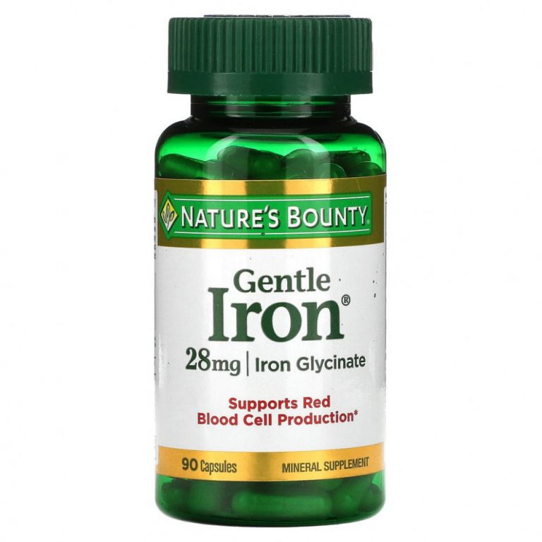 Nature’s Bounty, Gentle Iron, железо, 28 мг, 90 капсул