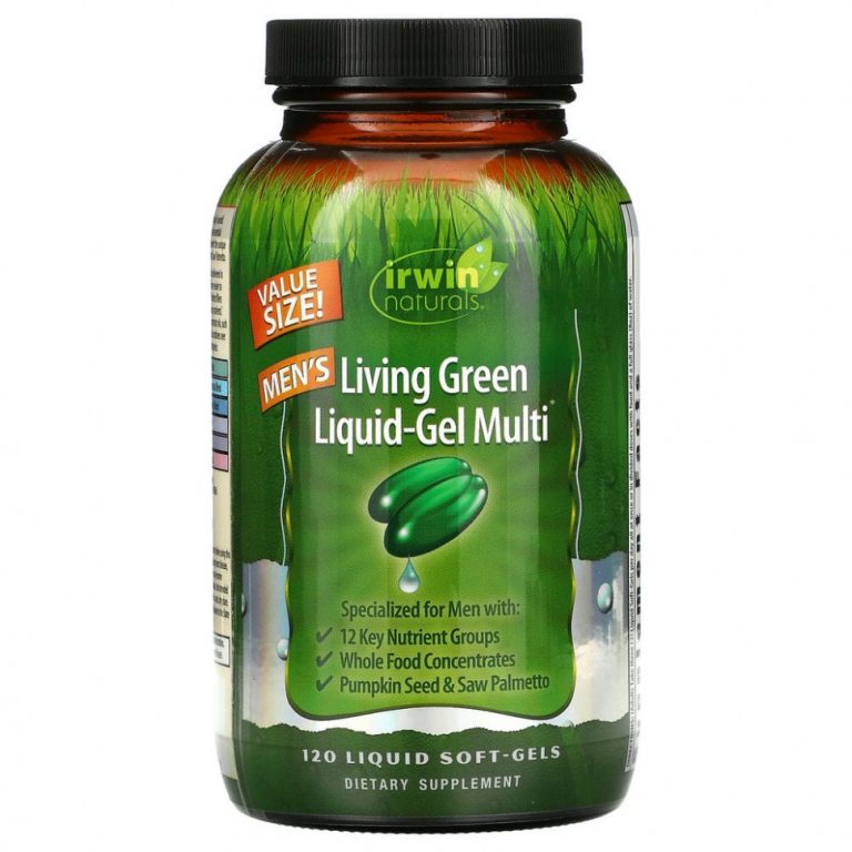 Irwin Naturals, Men’s Living Green Liquid-Gel Multi, 120 жидких гелевых капсул