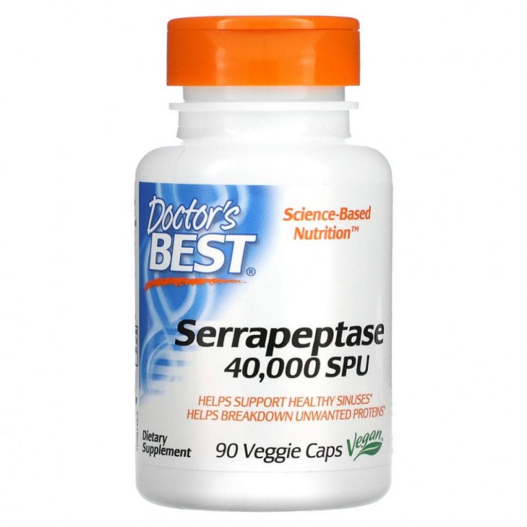 Doctor’s Best, серрапептаза Best, 40 000 SPU, 90 вегетарианских капсул