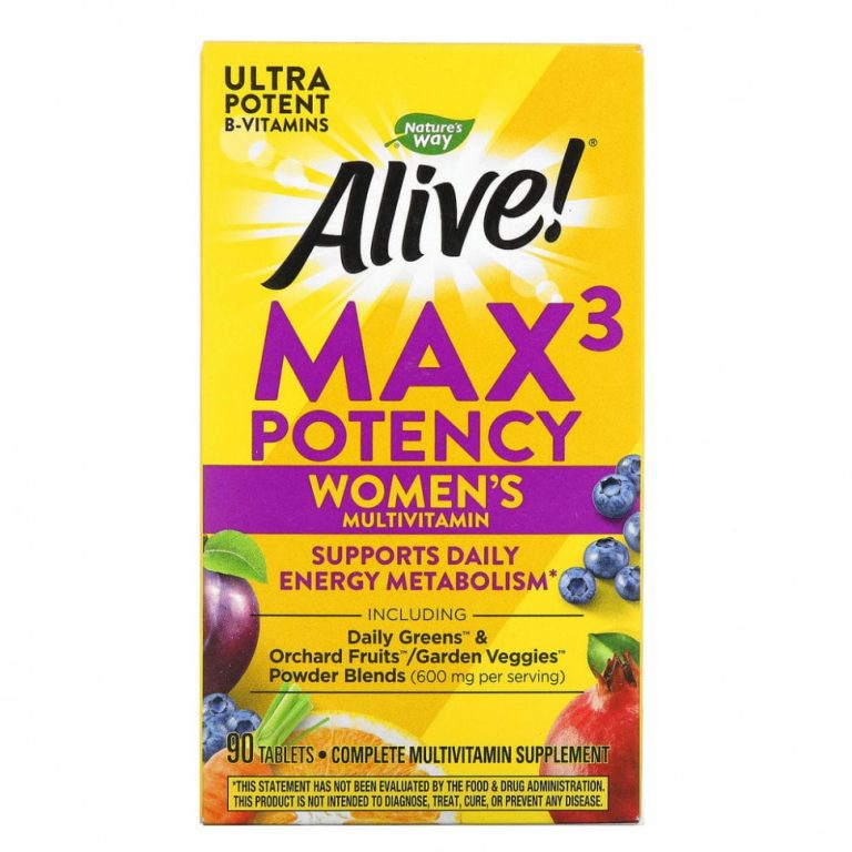 Nature’s Way, Alive! Max3 Potency, мультивитамины для женщин, 90 таблеток