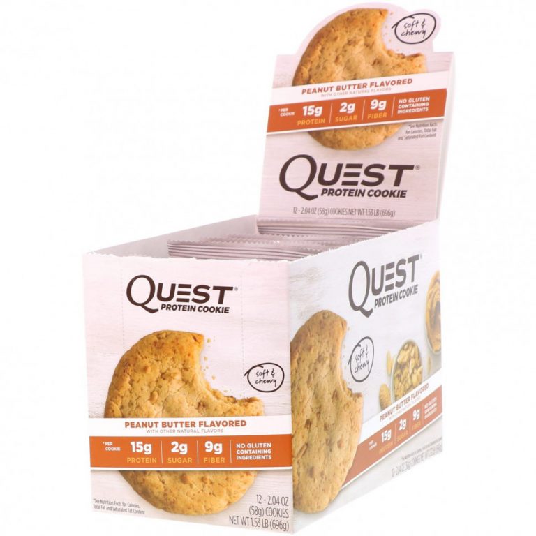 Quest Nutrition, Печенье Protein Cookie с арахисовым маслом, 12 штук, 2,04 унции (58 г)