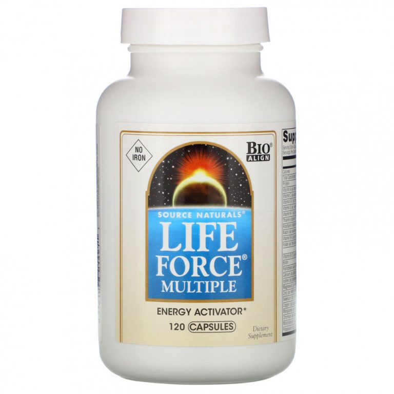 Source Naturals, Мультивитамины Life Force, без железа, 120 капсул