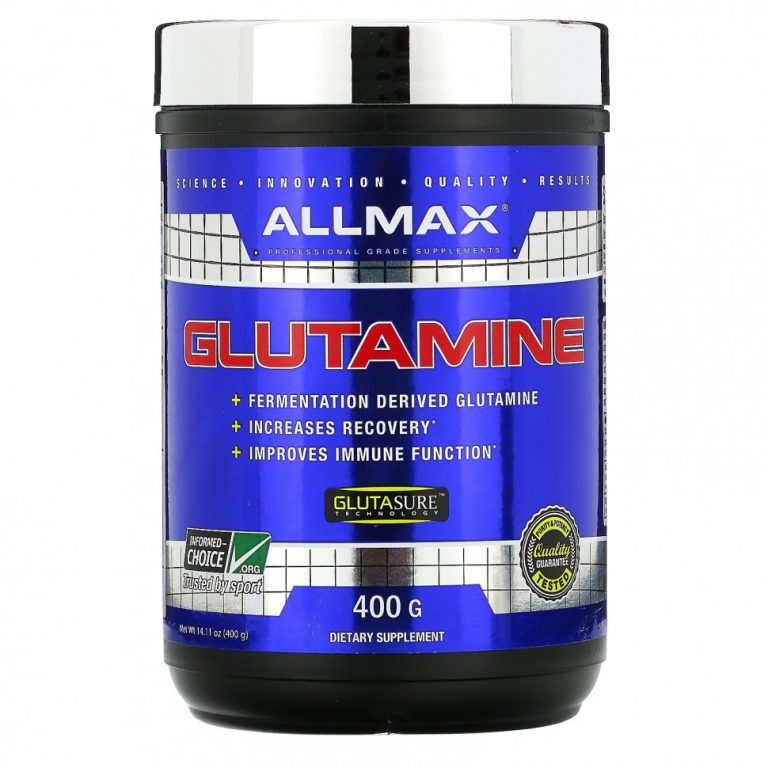 ALLMAX Nutrition, 100% чистый микронизированный глутамин, без глютена, веганский продукт, с сертификатом кошерности, 400 г (14,1 фунтов)