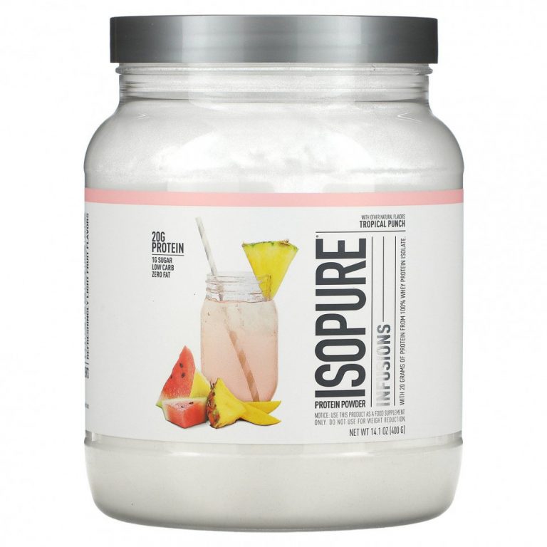 Isopure, Протеиновый порошок Infusions, тропический пунш, 400 г