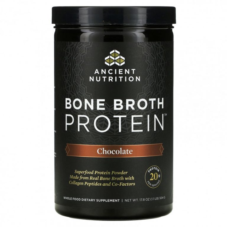 Dr. Axe / Ancient Nutrition, Bone Broth Protein, шоколад, 1,1 фунта (17,8 унции)