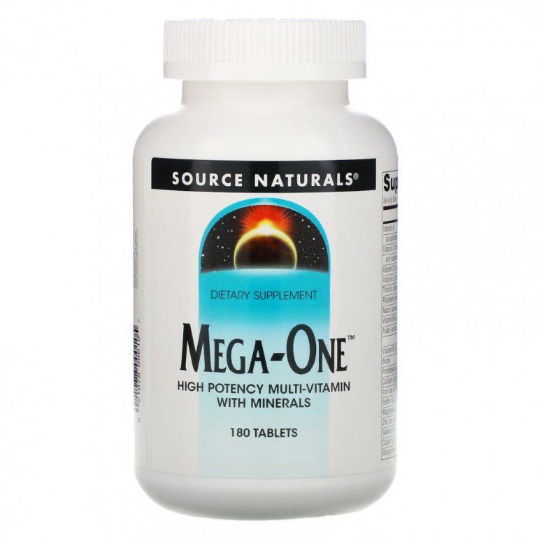 Source Naturals, Mega-One, высокоэффективный мультивитамин с минералами, 180 таблеток