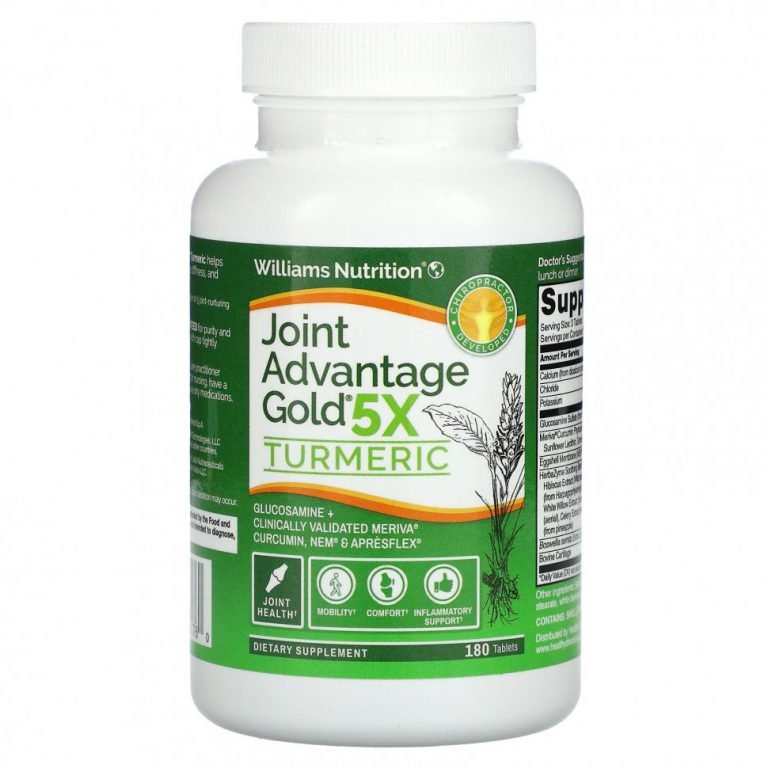 Williams Nutrition, Joint Advantage Gold 5X, биоактивная куркума, 180 таблеток