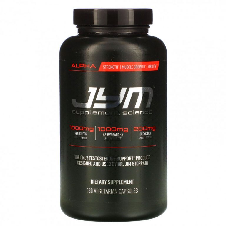 JYM Supplement Science, Alpha, поддержка тестостерона, 180 вегетарианских капсул