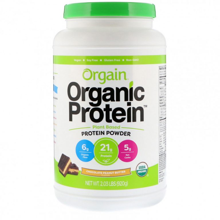 Orgain, Organic Protein Powder Plant Based, Chocolate Peanut Butter, 2.03 lb (920 g)